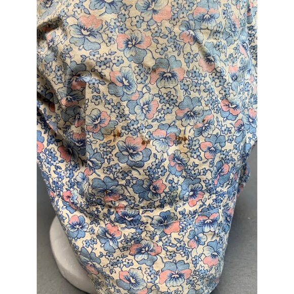 Vintage Womens Floral Bonnet with Red Trim & Ruffles - Picture 12 of 15